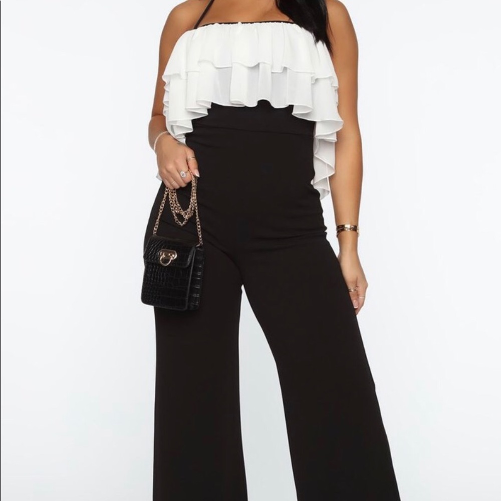 Fashion Nova Romper black and white size S free shipping